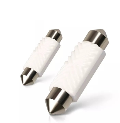 Set 2 becuri LED cu dioda ceramica 31mm 12V-24V lumina alba, in blister