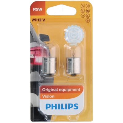 Set 2 Becuri auto auxiliare cu halogen Philips R5W Vision, 12V, 5W