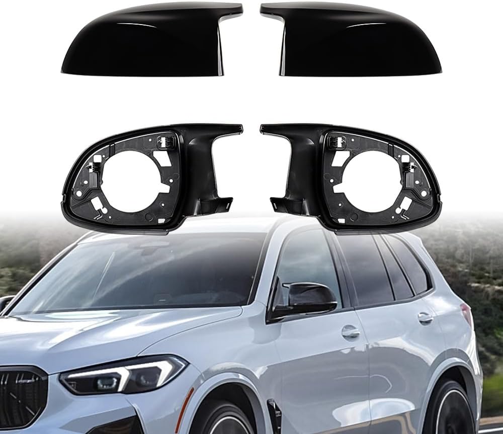 Capace Oglinzi auto - Set 2 Capace + 2 Rame pentru Oglinzi, Tip Batman M Compatibile BMW X3 X4 X5 X6 X7 G01 G02 G05 G07 F97 F98 F95 F96