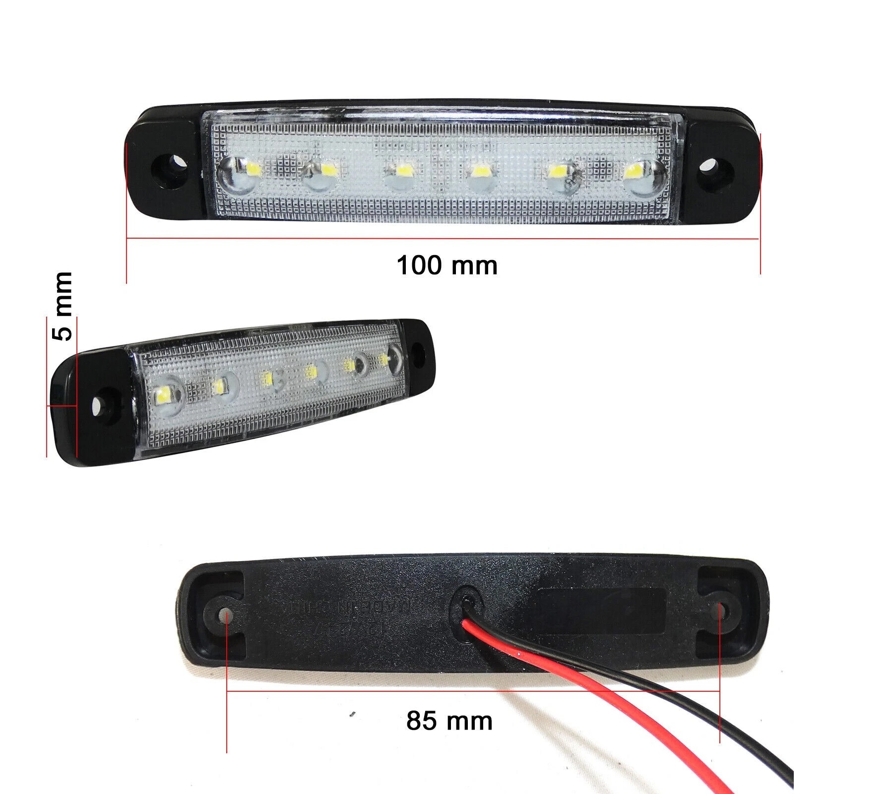 Lampa laterala Gabarit LED 12-24V, alba pentru camion, remorca, TIR, van, rulota etc. [1]