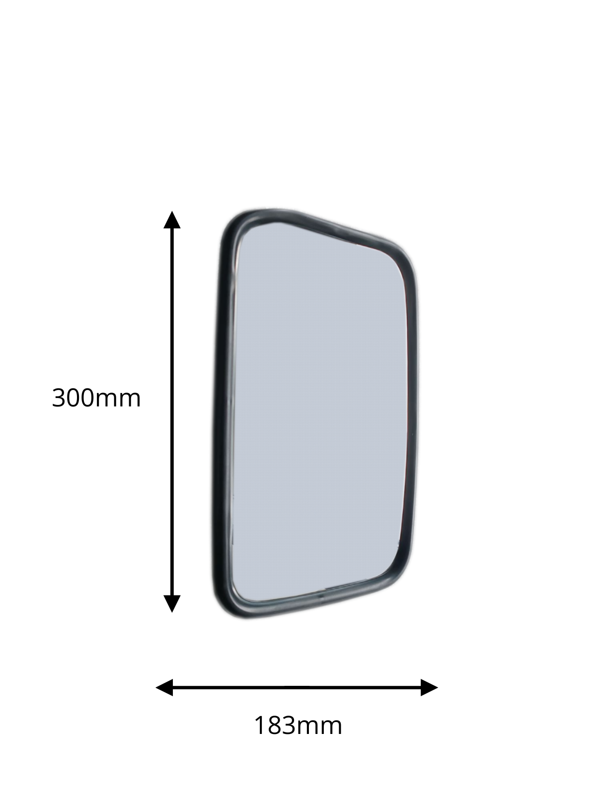 Oglinda universal exterioara laterala pentru vedere din spate 300 mm x 183 mm pentru camion, autobuz, utilaje de constructii si agricole, excavatoare, rulote si altele. [1]