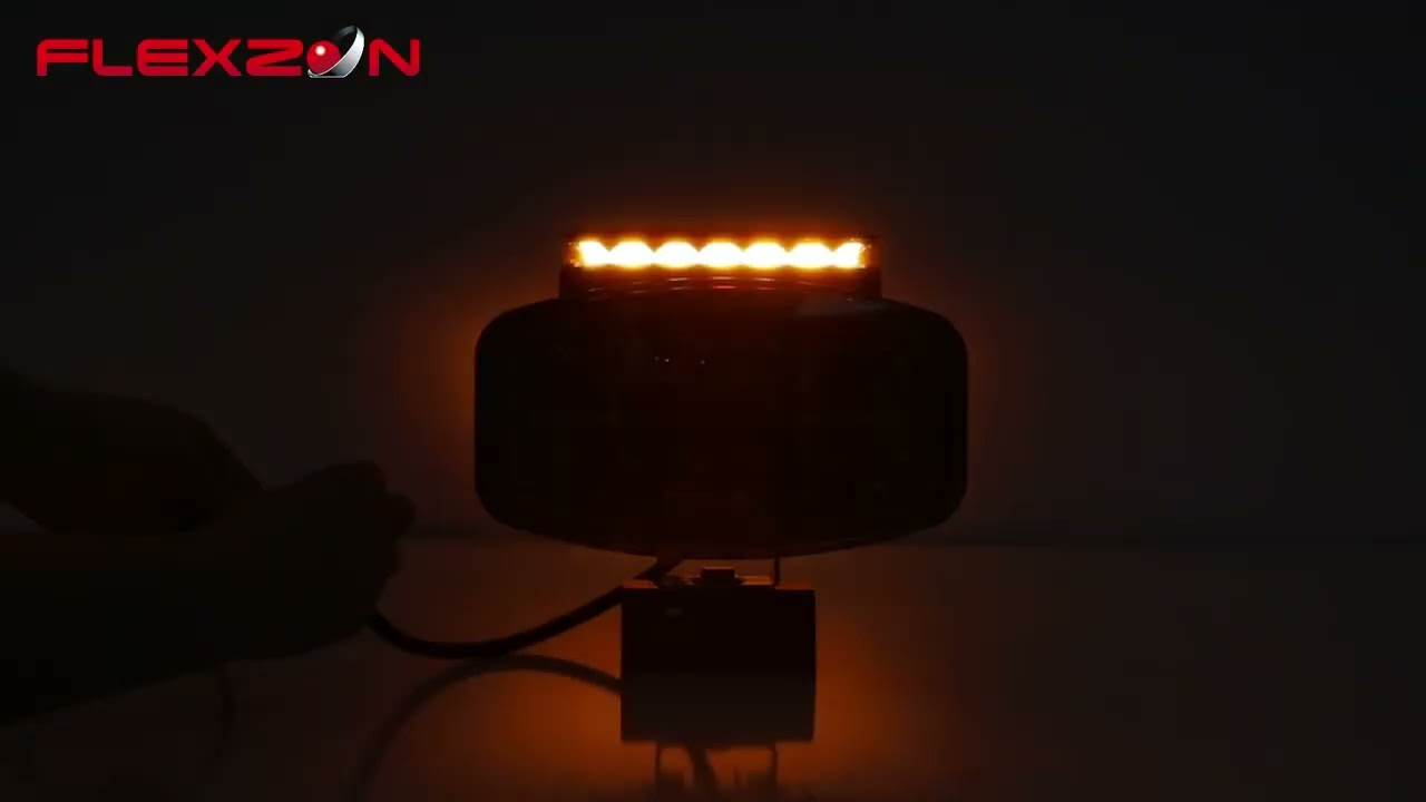 LED Halogen cu 3 functii – DRL alb/portocaliu si lumina de avertizare cu 4 moduri, rezistent la apa, 12-24V, 1400LM, IP67, IP69, ECE-R10