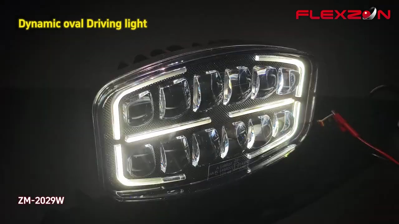Far LED cu funcție DRL, lumină albă/galbenă – 12-24V, pentru jeep, camion, utilaje agricole și altele