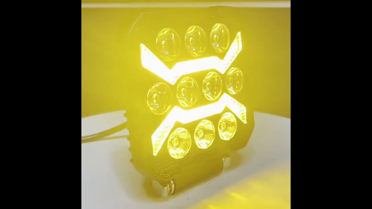 10 LED Halogen cu Lumina Alba si DRL Portocalie, 1700LM, 17W, 9-30V, IP68, 7 Moduri de Functionare, Mod Stroboscopic si Semnal Dinamic
