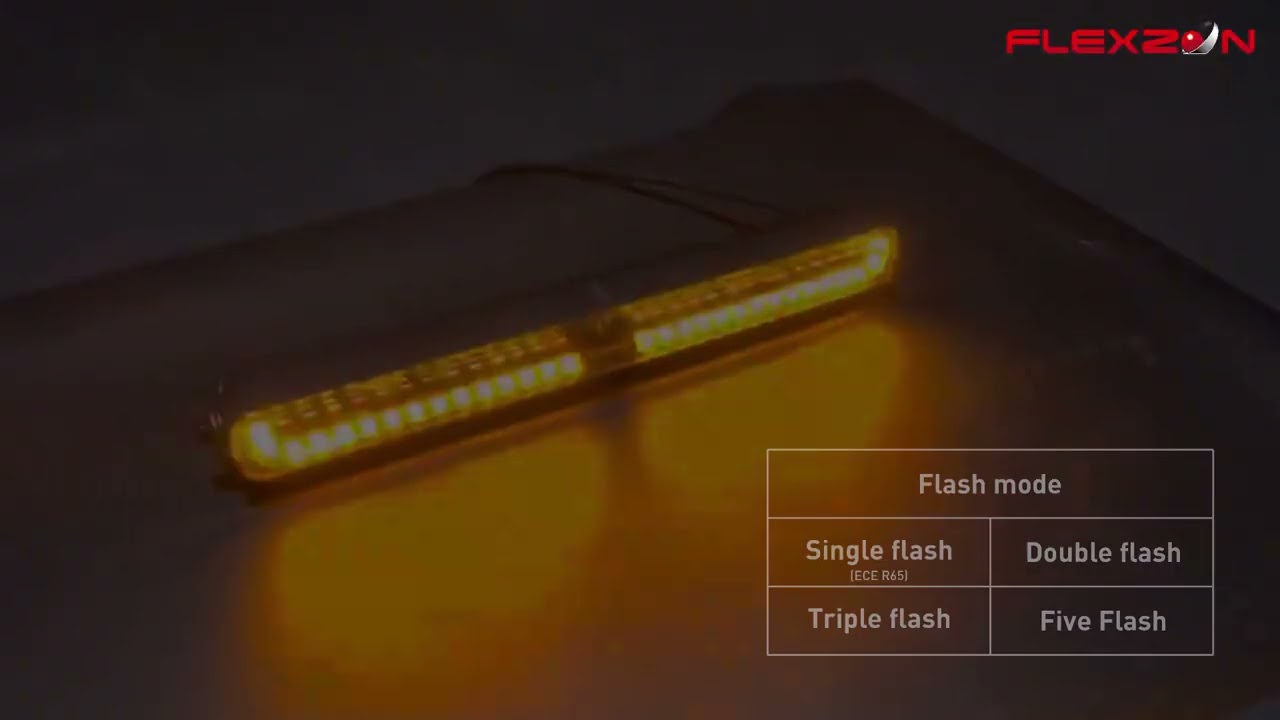 LED BAR Flexzon SHARK-LITE BOOST 47 cm, 125W, 11000 lm, DRL Alb-Portocaliu, Efect de Pornire Dinamic, lumina de avertizare cu 4 moduri, E-Mark E9, R65, 10-24V