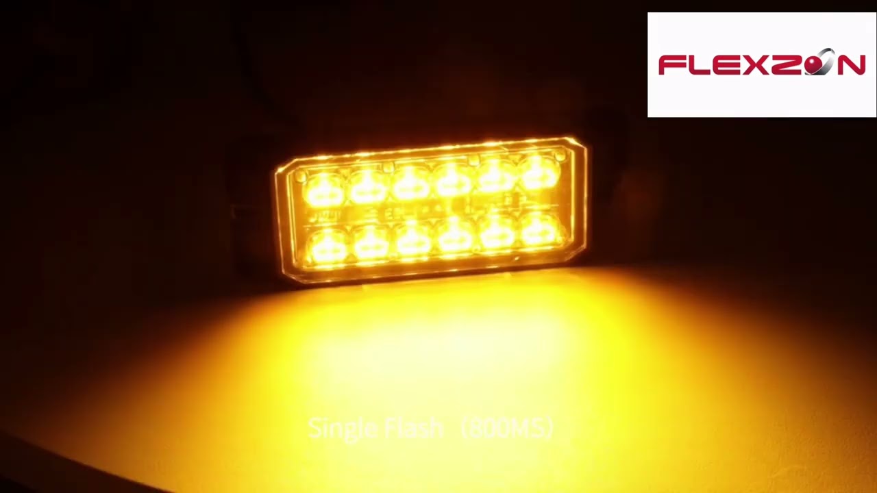 LED Gabarit Girofar Stroboscopic, Lumina Portocalie, 12 LED, 9.1W, 12 Moduri, E-Mark E9, ECE R65, IP67, 12-24V, 128 mm