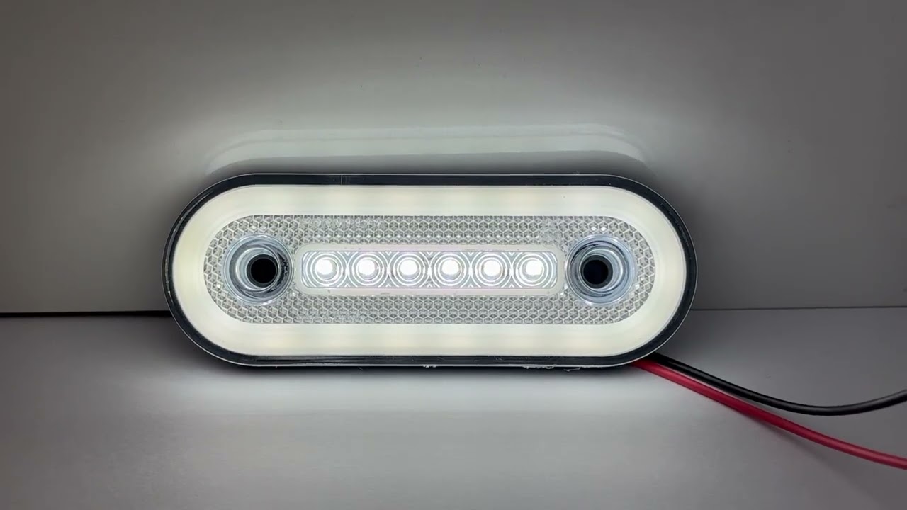 Lampa Laterala Gabarit LED Ovala 12-24V, Alba, 24 LED, Efect Neon, 115 x 44 mm