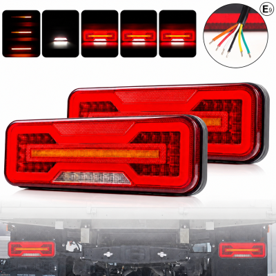 Set lampi spate LED 4 functii stanga + dreapta E9 cu semnalizare dinamica - 12/24V