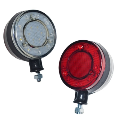1 buc. Lampa laterala Gabarit LED / tip cercei pentru montaj sub oglinda – Rosu / Alb 18 LED-uri 12V-24V