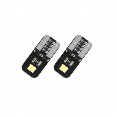 Set 2X Becuri Led T10 Flexzon, 2 SMD, W5W, Canbus, 12V, Pentru Pozitie, Plafoniere, Portbagaj, Lumina Alb 6000k