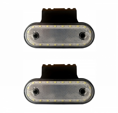 Set 2X Lampa Gabarit Flexzon, 20 LED-uri, cu Suport, Alba, Forma Ovala, 12-24V
