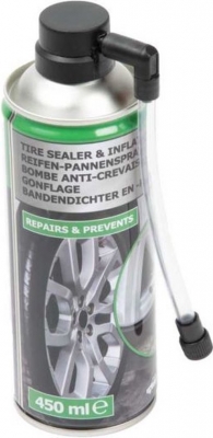 Spray pentru reparații și remedierea anvelopelor sparte pentru autovehicule și motociclete, 450 ml
