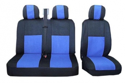 Set huse scaune auto fata pentru Mercedes Sprinter, Volkswagen Crafter Flexzon, albastru, 2+1