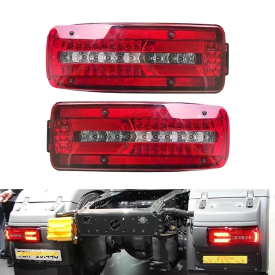 Set de stopuri LED stânga și dreapta 24V cu 8 funcții, potrivit pentru remorcă, rulotă, dubă, tir, camion Man