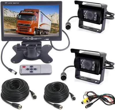 Camera Video Auto Marsarier cu ecran de 7 inch, suport și telecomandă, 18 LED-uri IR, calitate HD, 12-24V pentru mașină, furgon, camion, remorcă, SUV, autobuz și altele