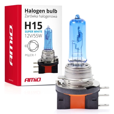 Bec halogen H15 12V 55W Super White E4, 1 buc.