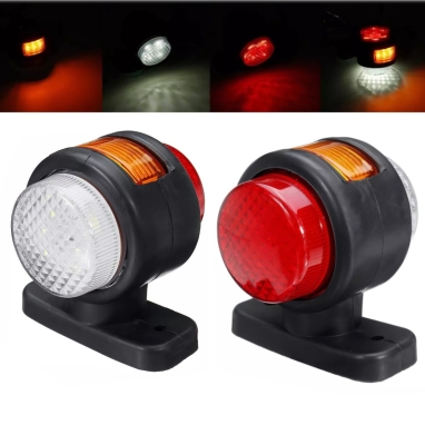 Lumini LED de semnalizare 12V-24V cu trei culori: alb-galben-roșu, set 2 buc.