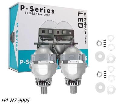 Kit 2x Lupe Bi-Led 2.5″ Faza scurta/Faza lunga, H4, H7, HB3, HB4, 9005, seria P10, 80W, 5500K, 7000lm, 12V