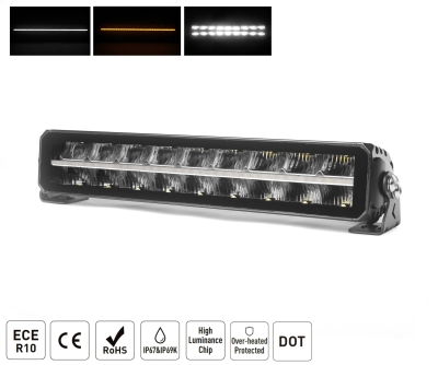 Led bar, Lumina alba si portocalie puternica, de inalta calitate, 9000LM, 70W, 44.7 cm 12-24V