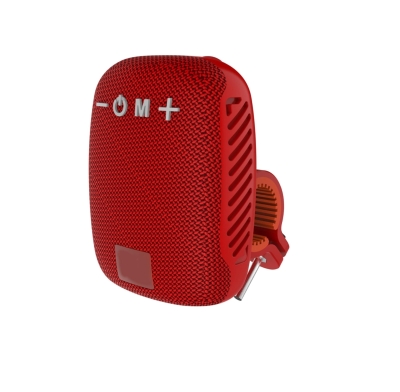 Boxă Bluetooth portabilă cu radio, card de memorie, AUX, USB și suport pentru bicicletă și motocicletă, Roșie