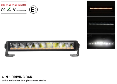 Bară LED Girofar, lumină albă puternică și lumină portocalie de avertizare, calitate înaltă, DRL, 50W, 2100lm, 35,5cm, 12-24V