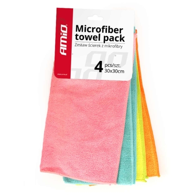 Set lavete din microfibră AMiO – 4 bucăți, 30x30 cm