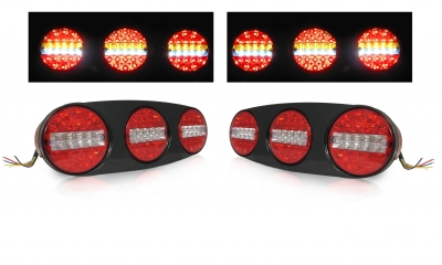 Stopuri LED Triple 12V/24V – Poziție, Frână, Marșarier, Semnalizare