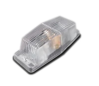 Lampa de semnalizare, gabarit cu bec cu socluri BA15S, 12–24V – sticlă albă (transparenta)