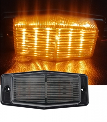 Lampa LED semnalizare, gabarit 12–24V cu 12 LED-uri – sticla opaca, lumina portocalie
