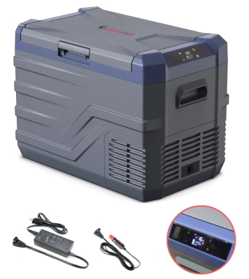 Lada frigorifica electrica Flexzon - 12V/24V, 100/240V, 35.3 litri - Gri