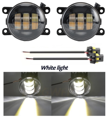 Set 2 proiectoare ceata LED Dacia, Renault, Ford, Citroen, Suzuki, lumina alba, diamentru Ø91 mm 12V, carcasa aluminiu, mufa H8/H11