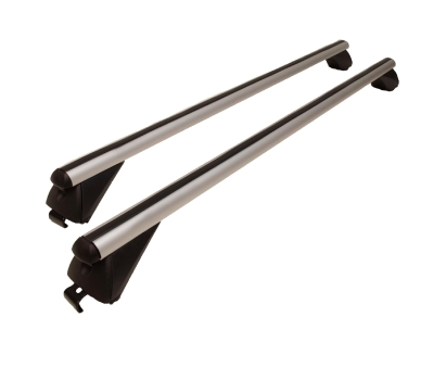 Bare transversale universale din aluminiu cu incuietori, pentru plafon cu sine longitudinale tip Flush Rails, 120 cm, 90 kg, Crom