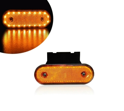 Lampa Laterala de Gabarit LED cu Suport, 12V, IP67, Galben