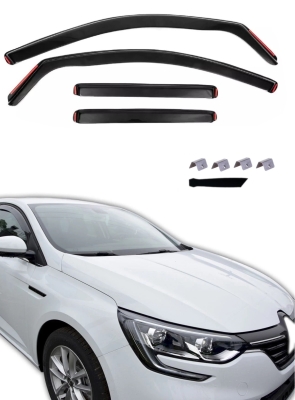Set de 4 Paravanturi auto de vant pentru geamuri fata si spate pentru Renault Megane 4 (Liftback) 5 Usi 2016-2024