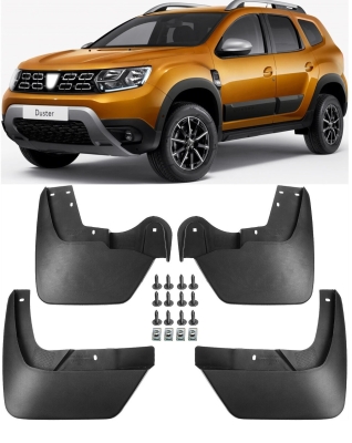 Set 4 Aparatori Noroi Dedicate, Fata si Spate, Compatibile cu Dacia Duster 2 II 2018+