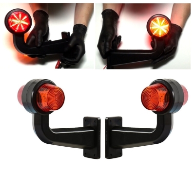 Lampa laterala Gabarit LED 12V-24V, portocaliu-rosu (Set 2 bucati) - 19,2cm