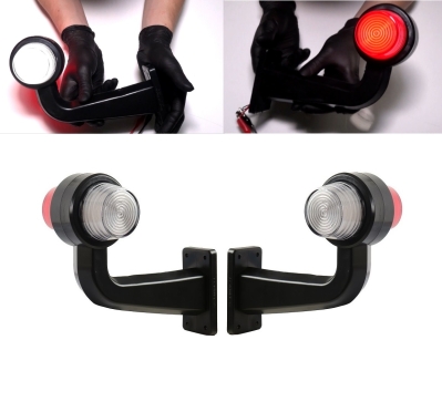 Lampa laterala Gabarit LED Neon 12V-24V, alb-roșu (Set 2 bucați) – 19,2 cm