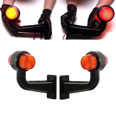 Lampa laterala Gabarit LED Neon 12V-24V, portocaliu-roșu (Set 2 bucați) – 19,2 cm
