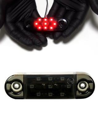 Lampa laterala Gabarit LED 12V-24V, rosie cu efect opac (smoked) – IP66