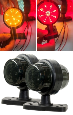 Lampa laterala Gabarit LED 12V-24V, rosu-portocaliu cu efect opac (smoked) Set 2 bucati – IP66/IP68