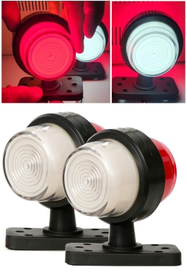 Set Lampi Laterale Gabarit LED 12V-24V, rosu-alb cu efect neon – IP66/IP68