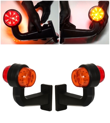 Set Lampi Laterale Gabarit LED 12V-24V, rosu-portocaliu 19,2cm – IP66/IP68