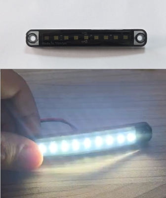Lampa laterala de gabarit LED 12V/24V – lumina alba, corp opac (smoked), 9 LED SMD
