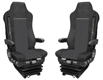 Set huse 1+1 din piele ecologica pentru MAN TGX 2021+ - Negru