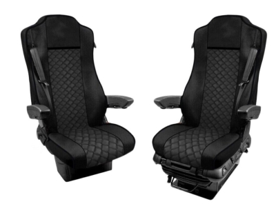 Set huse 1+1 din piele ecologica pentru MERCEDES ACTROS MP4 2015-2021 - Negru