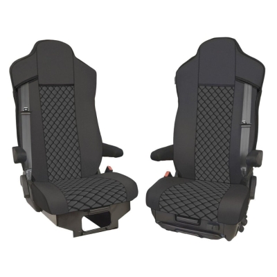 Set huse 1+1 din piele ecologica pentru IVECO STRALIS S-WAY 2021+ - Negru