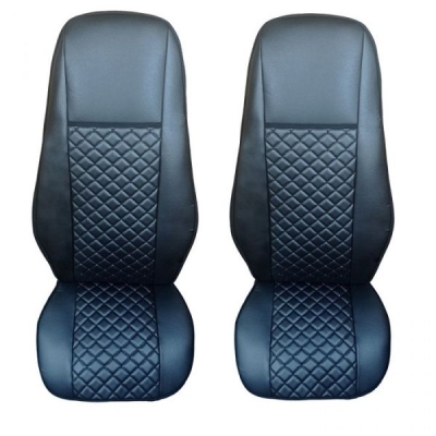 Set huse 1+1 din piele ecologica pentru VOLVO FH12 2006- 2015 - Negru