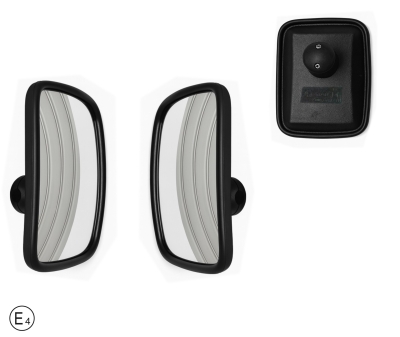 Set oglinzi laterale exterioare universale cu unghi larg 222 x 172 mm pentru camioane, stivuitoare, utilaje de construcții și agricole, excavatoare, rulote etc.