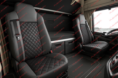 Set huse 1+1 din piele ecologica pentru IVECO STRALIS S-WAY 2021+ - Negru