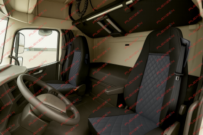 Set huse 1+1 din piele ecologica pentru VOLVO FH 2016-2020 - Negru